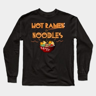 Hot ramen vintage retro Long Sleeve T-Shirt